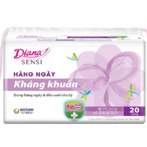  Băng vệ sinh hàng ngày Diana Sensi kháng khuẩn 20 miếng 