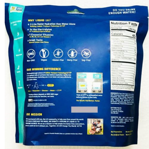  Bột điện giải vị chanh tây Liquid I.V. Energy Multiplier 