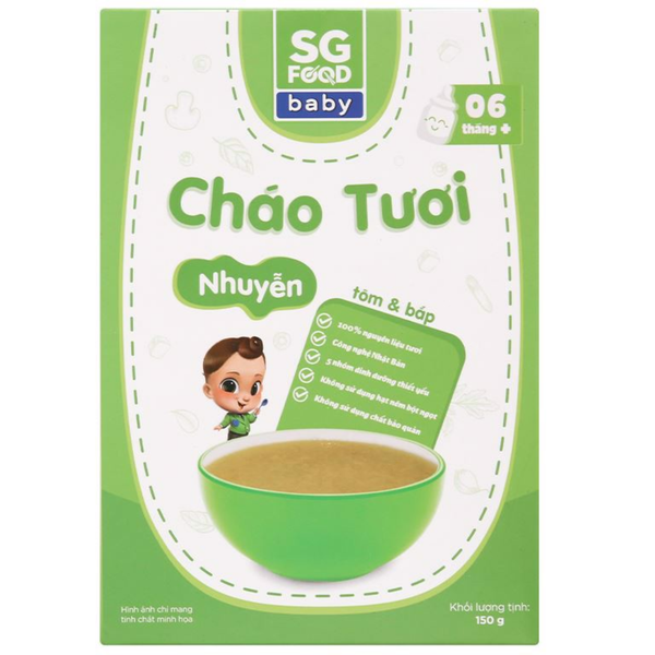  Cháo tươi SG Food nhuyễn tôm & bắp 150g 