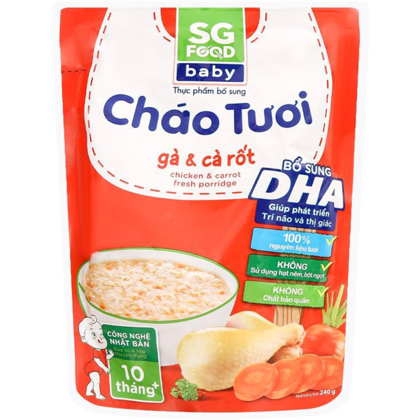  Cháo tươi baby gà cà rốt 240gr SGF 