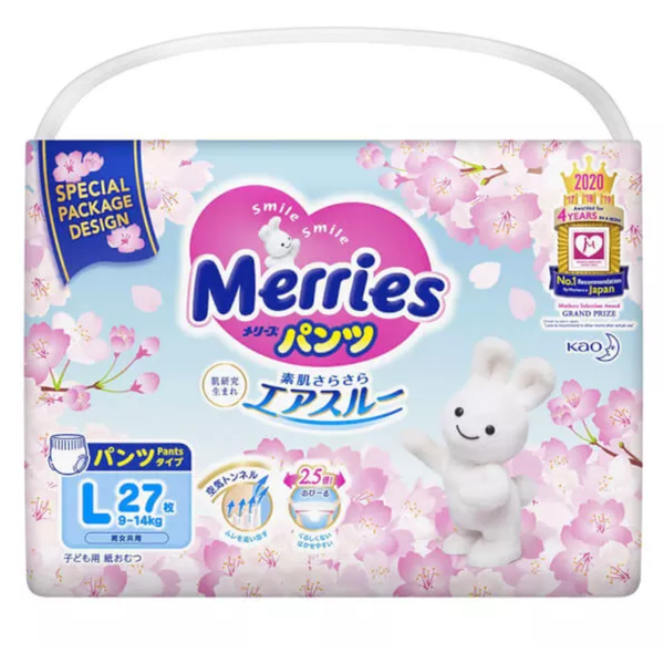  Tã Merries Sakura quần L -  27 miếng (9 - 14kg) 
