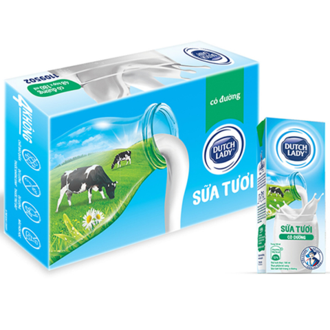  Sữa tiệt trùng Dutch Lady có đường 180ml 