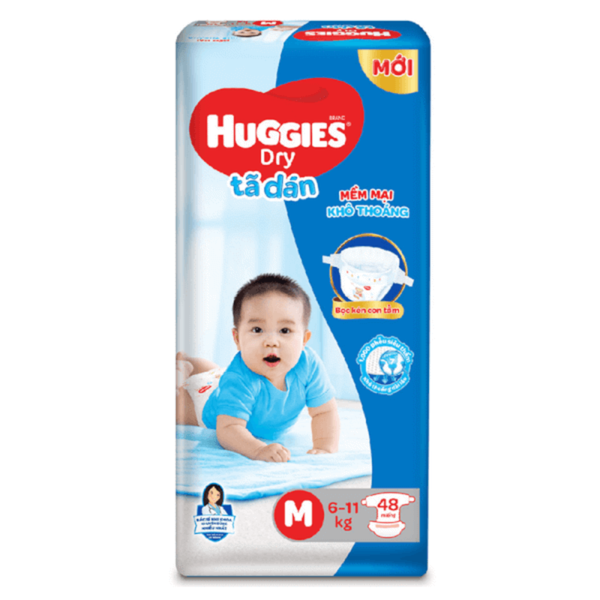  Tã dán Huggies Dry  M 48 miếng (6-11kg) 