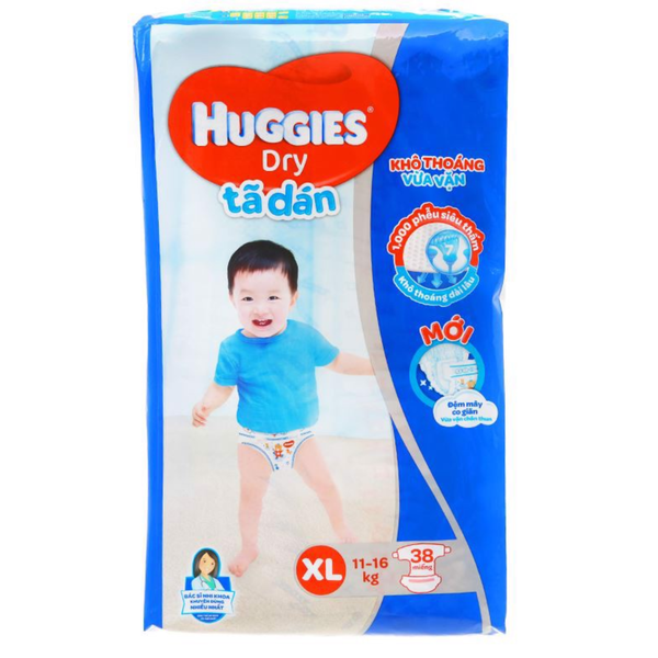  Tã dán Huggies Dry size XL 38 miếng (11-16kg) 
