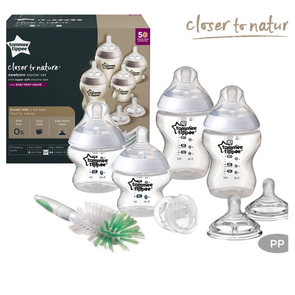  Bộ bình sữa sơ sinh ty siêu mềm tự nhiên Tommee Tippee 