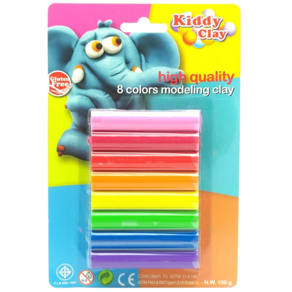  Đất nặn 8 màu  Kiddy Clay 100g ST-100-8 