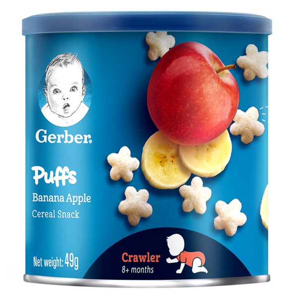  Bánh ăn dặm Gerber Puffs vị chuối táo 49g 