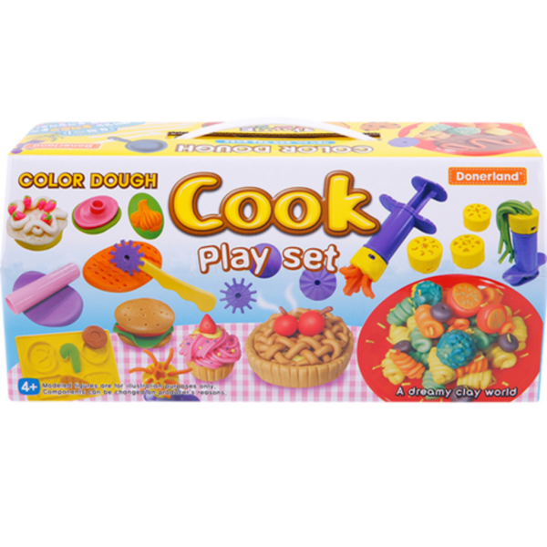  Bột nặn hình bánh kem 6 màu 480g Donerland + bộ dụng cụ DA12011 
