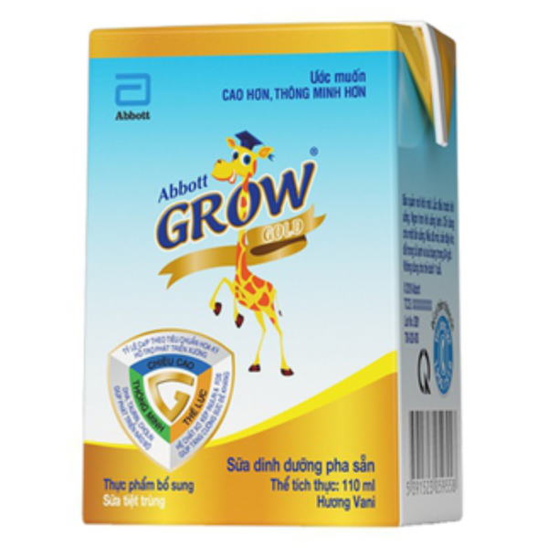  Sữa nước Abbott Grow Gold hương vani 110ml 