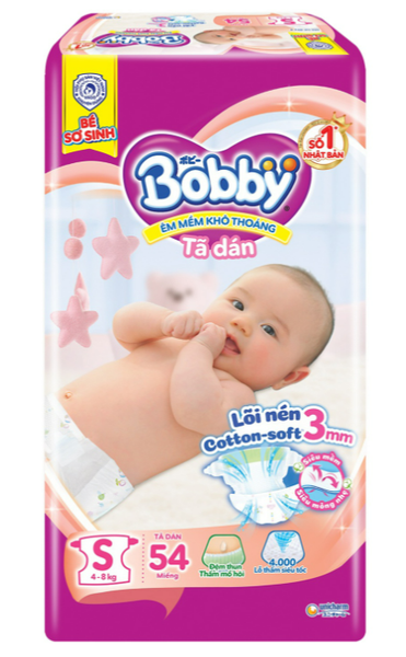  Tã dán Bobby S 54 miếng (4 - 8kg) 