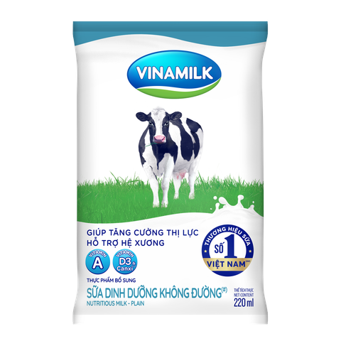  Sữa dinh dưỡng Vinamilk không đường 220ml 