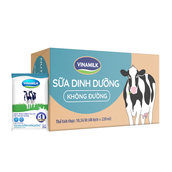  Sữa dinh dưỡng Vinamilk không đường 220ml 