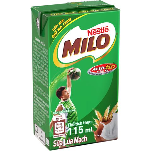  Sữa Milo lúa mạch có đường 115ml 