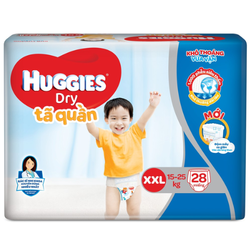  Tã quần Huggies dry XXL 28 miếng (15-25kg) 