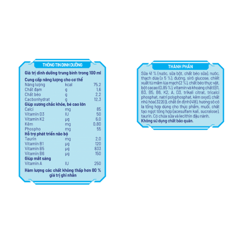  Sữa lúa mạch cacao có thạch hộp 170ml 