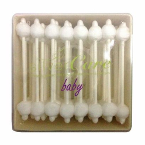  Bông tăm hữu cơ đầu to SilverCare (hộp 56 cái) 