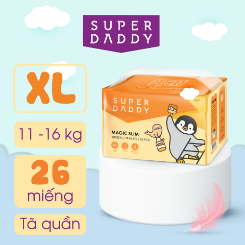  Tã quần Hàn Quốc Super Daddy Magic Slim size XL 26 miếng (11 - 16 kg) 
