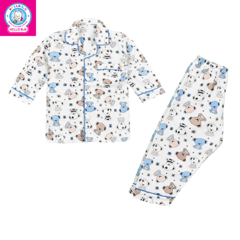  Bộ Pyjamas bông dài bé trai 0187 