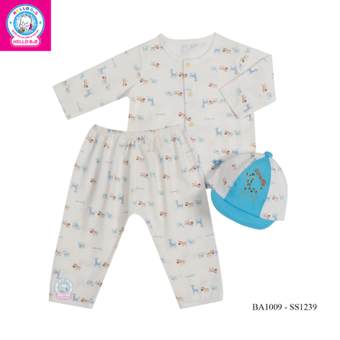  Bộ sơ sinh bông tay dài 1009 
