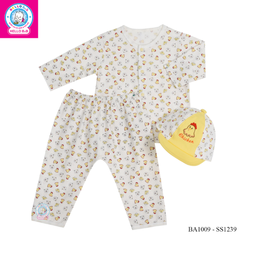  Bộ sơ sinh bông tay dài 1009 