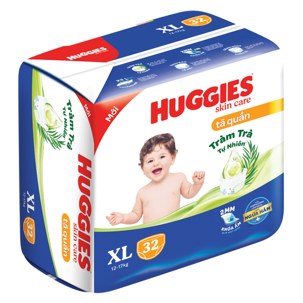  Tã quần Huggies Skincare XL 32 miếng (12-17kg) 
