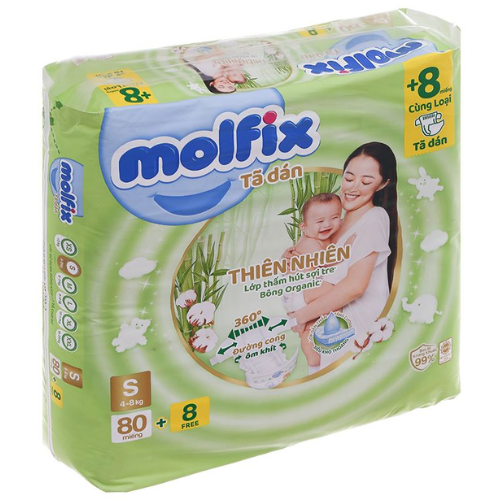  Tã dán Molfix S(80+8) (4-8kg) 