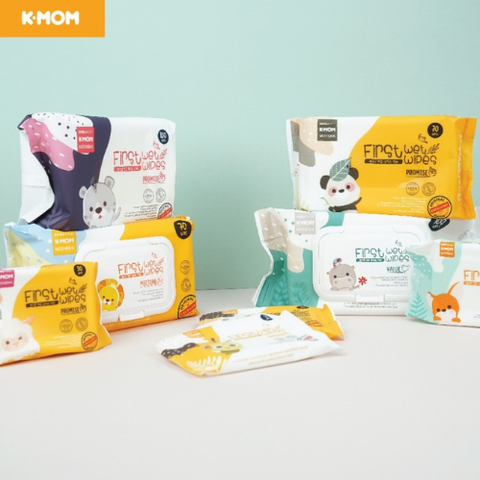  Khăn ướt cao cấp K-Mom Hàn Quốc vân nổi có nắp (100c) 