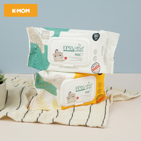  Khăn ướt cao cấp K-Mom Hàn Quốc vân nổi có nắp (100c) 