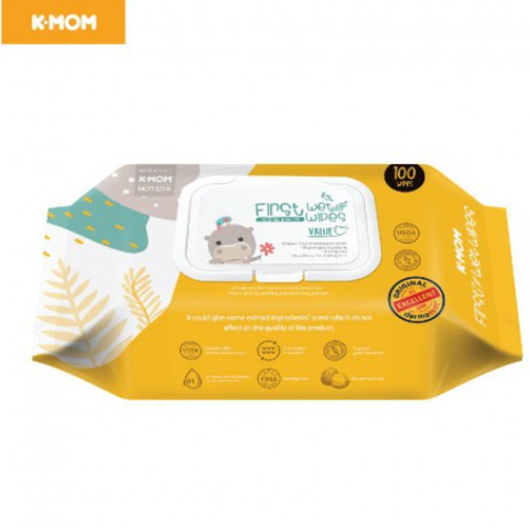  Khăn ướt cao cấp K-Mom Hàn Quốc vân nổi có nắp (100c) 