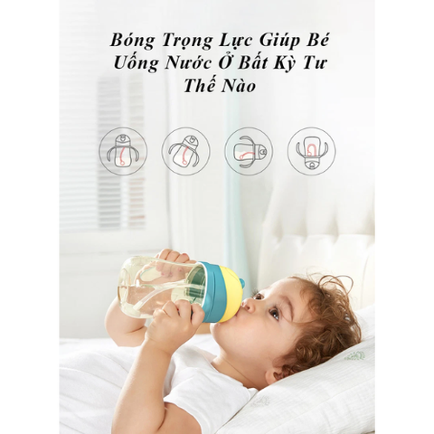  Bình tập uống nước chống sặc cao cấp KUB 240ml 