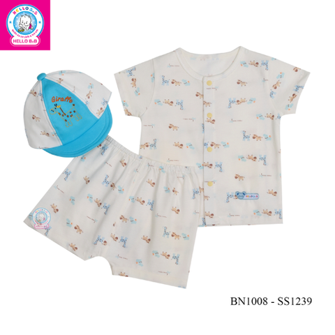  Bộ sơ sinh bông tay ngắn 1008 