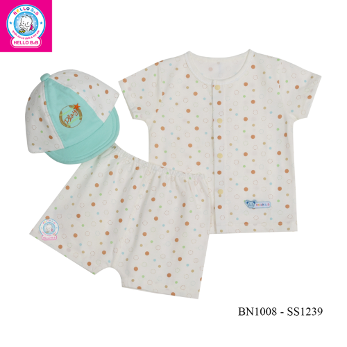  Bộ sơ sinh bông tay ngắn 1008 