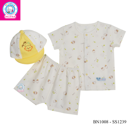  Bộ sơ sinh bông tay ngắn 1008 