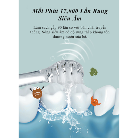  Bàn chải điện cao cấp cho bé KUB 