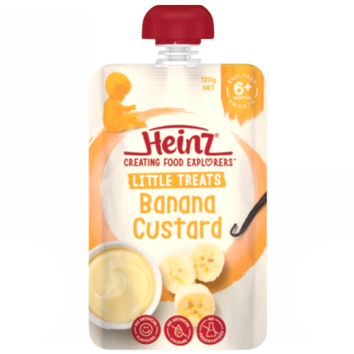  Hỗn hợp nghiền Heinz vị Custard chuối 120g (+6 tháng) 