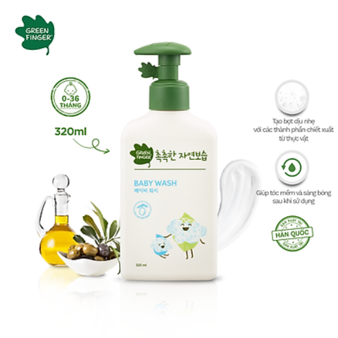  Sữa tắm dưỡng ẩm từ thiên nhiên dịu nhẹ cho bé Greenfinger ChokChok 320ml 