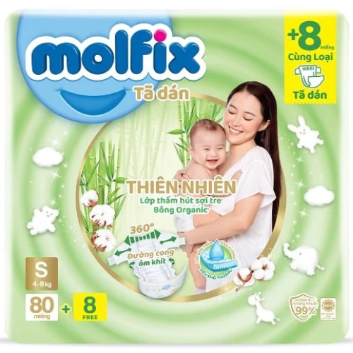  Tã dán Molfix S(80+8) (4-8kg) 