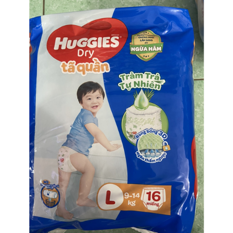  Tã quần Huggies dry L 16 miếng (9-14kg) 
