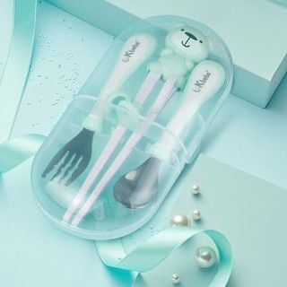  Bộ muỗng nĩa đũa tập ăn hình chú gấu 