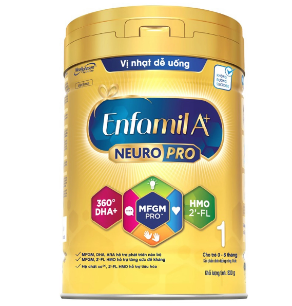  Sữa bột Enfamil A+ Neuropro 1 vị nhạt 830g (0-6 tháng) 