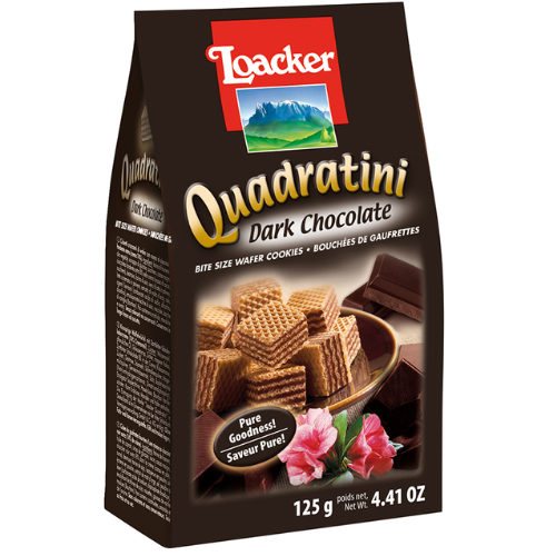  Bánh xốp Quadratini Sô cô la đắng hiệu Loacker 125g 