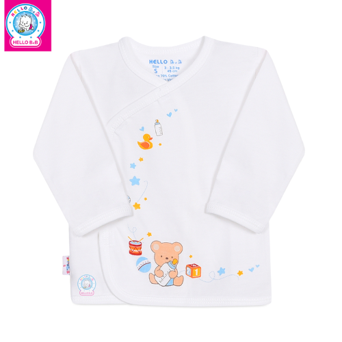  Áo sơ sinh dán xé tay dài AL0505 (hình in ngẫu nhiên) - HELLO BnB 