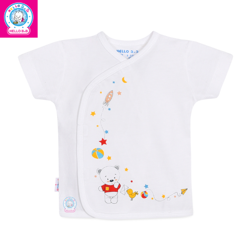  Áo sơ sinh dán xé tay ngắn AL0555 - HELLO BnB (hình in ngẫu nhiên) 
