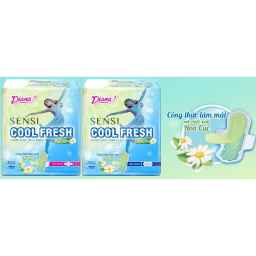 Băng vệ sinh Diana Sensi Cool Fresh Mát Dịu siêu mỏng cánh 8 miếng 