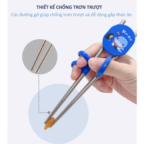  Bộ đũa cho bé tập ăn Kuku KU3039 - màu xanh 