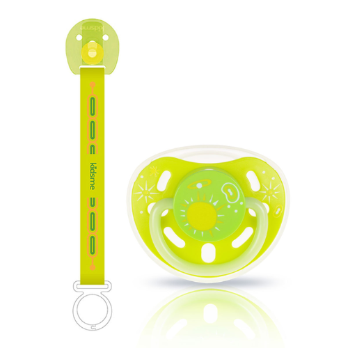  Ti ngậm dạ quang kèm dây đeo kidsme size S màu Chanh (Từ 3 tháng tuổi) 