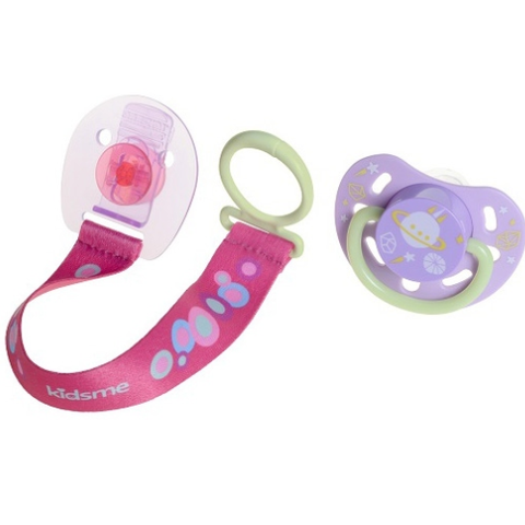  Ti ngậm dạ quang kèm dây đeo kidsme-màu tím (size M-trẻ 6 tháng) 