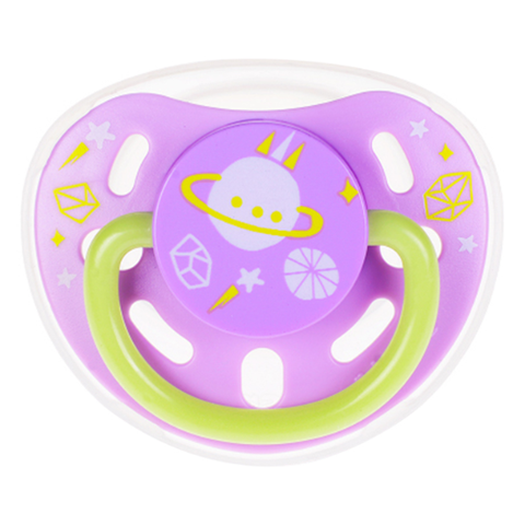  Ti ngậm dạ quang kèm dây đeo kidsme-màu tím (size M-trẻ 6 tháng) 