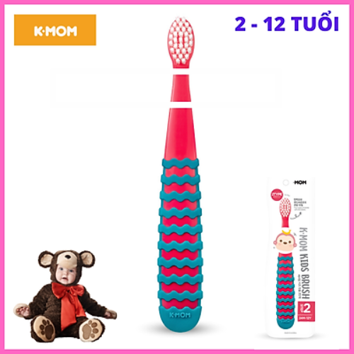  Bàn chải đánh răng trẻ em K-mom 2-12 tuổi (hồng) 
