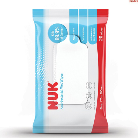 Khăn ướt diệt khuẩn Nuk không chứa cồn (20 tờ) 